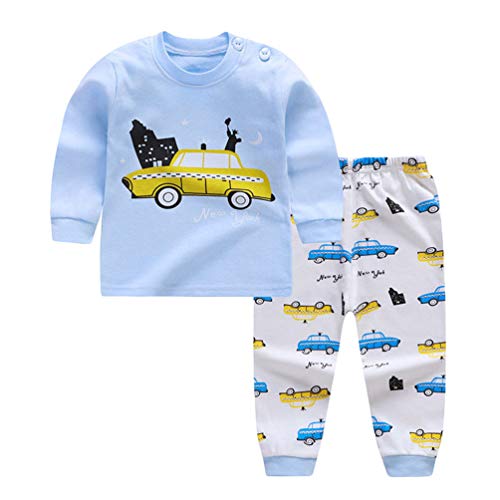 Preisvergleich Produktbild Ketamyy Baby Wädchen Jungen Schlafanzug Set Baumwolle Kuschel Öffnende Gabelung Schlafhose Langarm Frühling Herbst Winter Kleinkind 2 Teiliger Kinder Pyjamas 3-48 Monat Drucken Goddess Auto 55