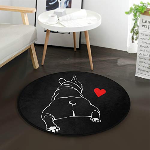 Le tapis rond Bouledogue