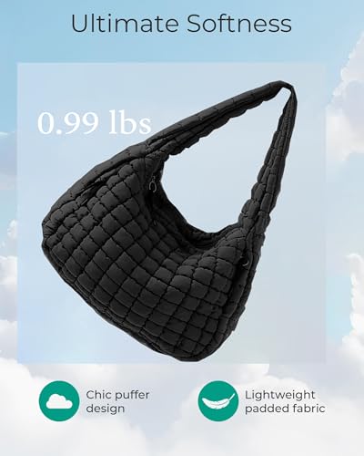 Image of Puffer Tote Bag, Quilted Tote Bag Crossbody Bags for Travel, Gym, Work