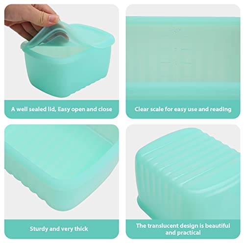 3-Piece Silicone Food Containers Reusable Storage Box Bento 9.2Oz 18.3Oz 33.8Oz Lunch Leftovers Meal Prep Container For Vegetables Fruits Meat Fish Grains Store Keep Fresh Microwave Freezer Safe #TOP1