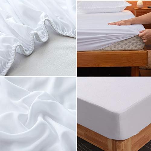 Protector de colchón impermeable King de 150 x 200 cm cubrecama transpirable contra líquidos 6