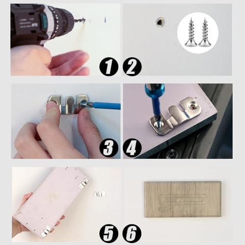 Image of 30Pcs Flush Mount Bracket, Interlocking Photo Frame Hook, Stainless Steel Heavy Duty Picture Hangers with 60Pcs Screws, Z Clip Bracket Wall Mount Hardware for Display Art Gallery