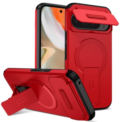 Coque rigide Google Pixel 9 Pro XL silicone premium rouge avec clapet