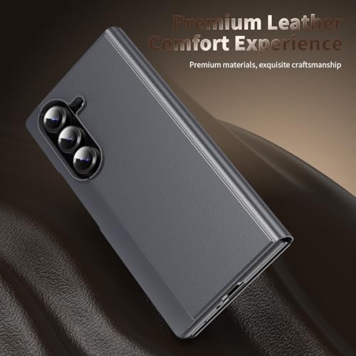 Fenêtre transparente Galaxy Z Fold 5 coque miroir cuir