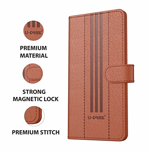 Image of U-Case Compatible with Vivo Y3S Flip Cover | Leather Finish | Inside Pockets & Inbuilt Stand | Shockproof Wallet Style Magnetic Closure Back Cover Case