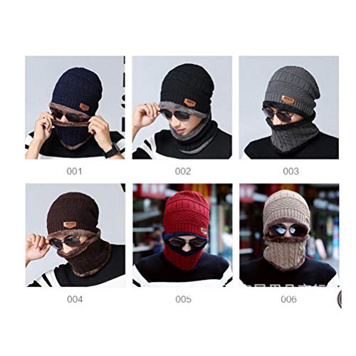 Gorro masculino de tricô KesYOO de crânio de inverno com forro de lã grossa e despojado (cinza escur