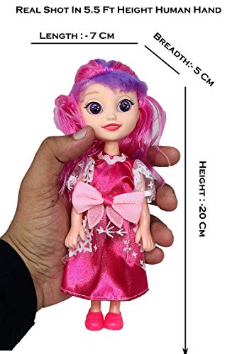 Image of Tickles Baby Girl's Prime Playing Doll with Small Size Kitchen Play Set with 1 Tiny Puppy and Cat, Furniture, Accessories Dolls for 2 Year+ Birthday Gifts (Color: Pink)