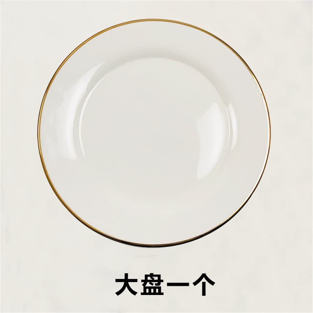 Juego de vajilla de cerámica Decorativa para Mesa de Comedor, Plato Redondo para Restaurante, Cuenco, Plato y Mantel Individual (Talla única)