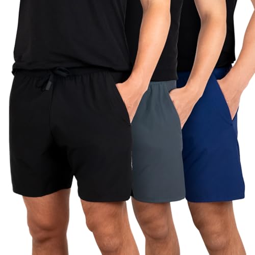 Athletic Gym Shorts Men 4 Way Stretch Fabric - 5 inch Inseam, Quick Dry, Perfect for Workout, Running & Sports