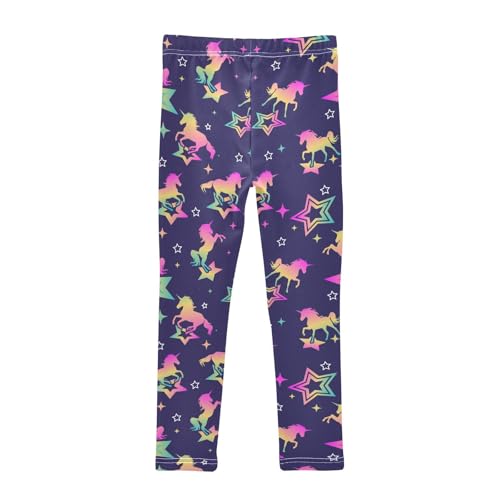 Girls Basic Leggings Baby Girls Pants Magic Unicorn Soft Footless Stretchy Tights Pants 4-10Y2