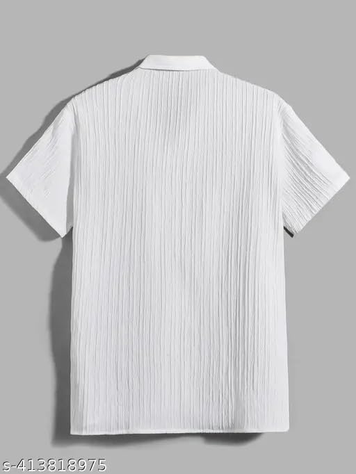 Image of Vikita Enterprise Devansh Cotton Stylish Boys Shirts Regular Fit Hawaiian Sugarcane Strips Popcorn Plain Unisex Shirt