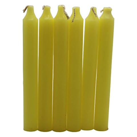 Govinda - Taper Candle 6 Inch - Yellow - Pack of 36 Cover