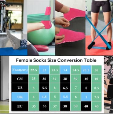 ELUTONG Sticky Barre Grips Slipper Socks 1-3 Pack Non Slip with grippers Yoga Pilates Ballet Skid for Women4