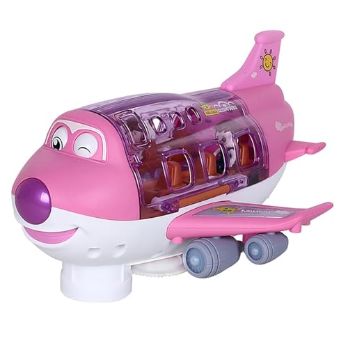 Teksome Juguetes de avión | Juguete Giratorio de avión eléctrico con luz,Avión Giratorio de 360°, Juguete para Gatear, Regalo de cumpleaños para niños, niñas, niños Mayores de 3 años