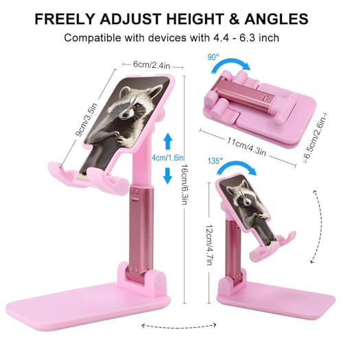 Support téléphone portable pliable raton laveur réglable universel pour iPhone et Android - 2