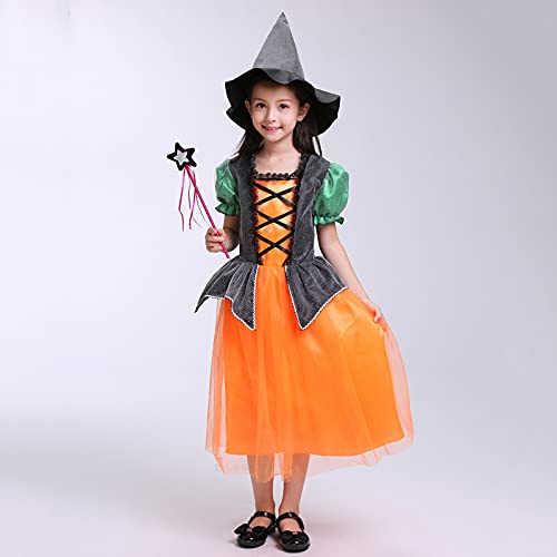Cosplay Outfits Girls Baby Party Toddler Costume Dress+Hat+Stick+Bag Halloween Girls Thanksgiving (O