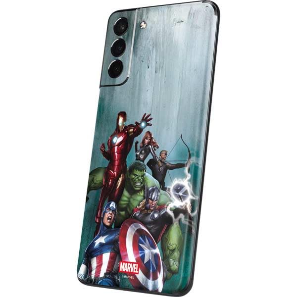 Skinit Decal Phone Skin Compatible with Galaxy S21 Plus 5G - Officially Licensed Marvel Avengers Assemble Design