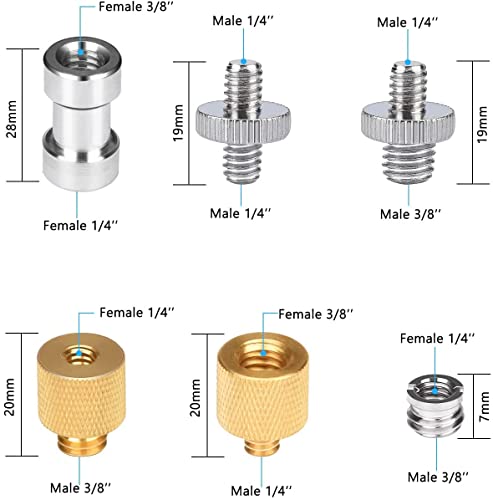 Nutmanel 1/4" Screws 22pcs Tripod Adapter Kit - Camera & Lighting Equipment, Silver, 1/4 inch, 3/8 inch - Image 4