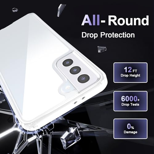 Image of Case for Samsung Galaxy S21 Plus, Military Grade Drop Protection Phone Case, Yellowing Resistant, Anti-Scratch Hard PC Back, Shockproof Hard Ultra-Thin Protective Cover, Clear