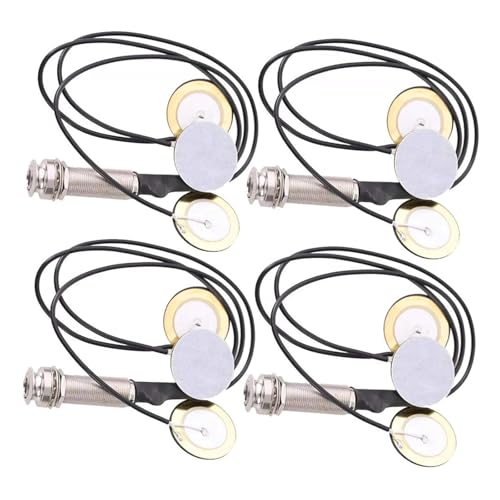 6.35mm Piezo Pickup Transducer with Cable Ties & Blocks for Kalimba, Thumb Piano, 4Pcs US