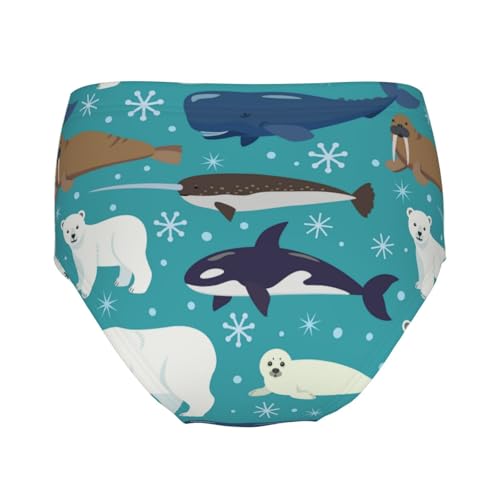 Cartoon Animals Of Seal And Whale Girls' Underwear Soft Cotton Little Girls Panties Comfort Briefs2