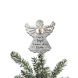 V VIBEPY All Over Print Personalized Memorial Christmas Tree Topper, Christmas Tree Decor, Memory Angel Tree Topper, 12inch Wood Tree Topper, Gift for Friend, Gift for Family, Christmas Tree Toppers