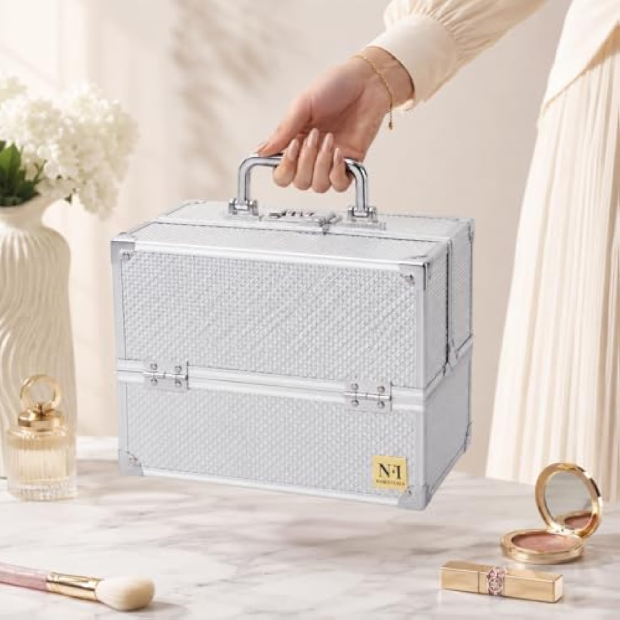 Makeup Vanity Box for Women, Professional Cosmetic Organizer Case