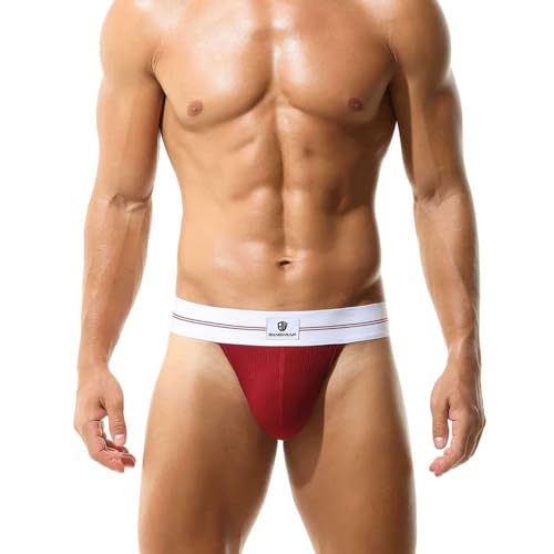 Retro Tanga Brief 100% Rib Cotton Men's Briefs 2'' Waistband Elastic Band Mens Underwear2