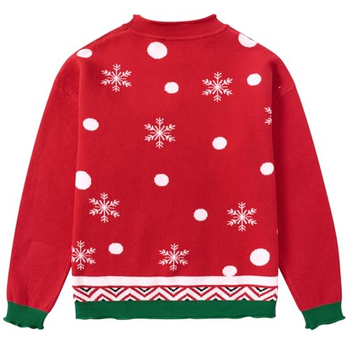 Girls Kids Ugly Christmas Sweater Winter Funny Knitted Xmas Pullover Long Sleeve Top 7-14 Years2