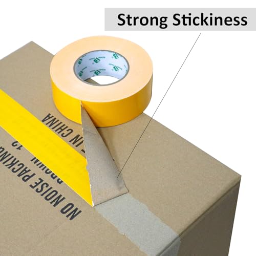 Image of BOMEI PACK Yellow Duct Tape, Heavy Duty Strong Waterproof Industrial Color Duct Tape 9.0mil x 1.88inch x 60yds for Packing and Repairing