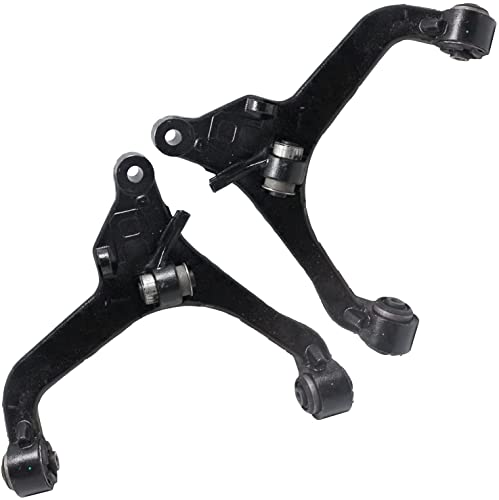 Image of Detroit Axle - 8pc Front End Control Arms Kit for 02-04 Jeep Liberty, 2 Lower Control Arms 4 Tie Rods 2 Lower Ball Joints 2002 2003 2004 Replacement