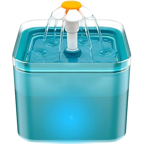 AONBOY Cat Water Fountain, Ultra Silent Cat Fountain 67oz/2L, with LED Light, Activated Carbon Filter, Pet Water Fountain for Cats and Small Dogs Cover