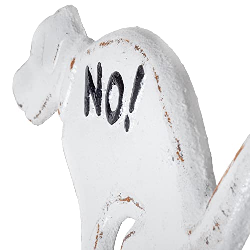 Moritz Steckschild NO! kein Hundeklo groß Verbotsschild aus Gusseisen Hunde Verboten Warnschild NO Dog Allowed Schild Gartenschild Keine Hundetoilette