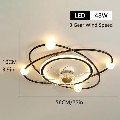 Ventilateur de plafond moderne avec télécommande 3 vitesses pour chambre - 3