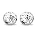 925 Sterling Silver 12 mm Yoga Aum Om Ohm Symbol Cut Open Round Post Stud Earrings