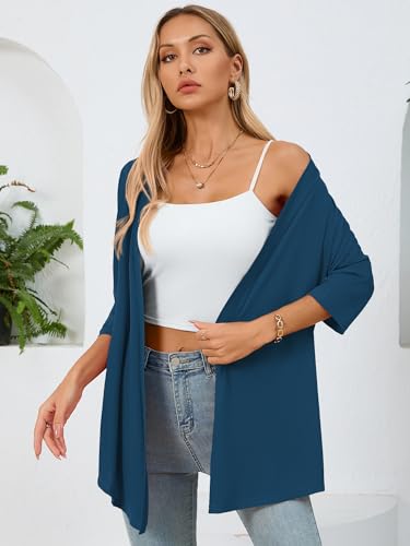 Image of Women's Lightweight Open Front Cardigans Casual Soft Drape Spring Summer Fall Cardigan S-3XL