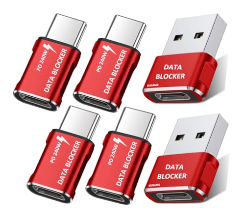 BUISAMG Data Blocker USB C to C Data Blocker for iphone17 16 15 and Any Mobile Phone Charging Protect Against Juice Jacking Refuse Hacking Guaranteed Only Safe Charging (6-Pack)