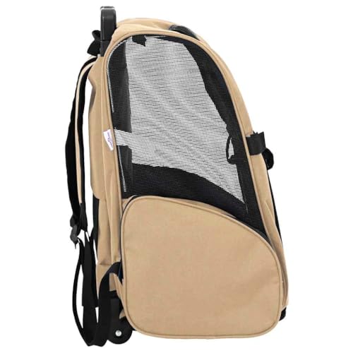 SKM Trolley für Haustiere 3-in-1 Sandfarbe 48x32x57 cm cm Ox -Gewebe,Tier- & Haustierbedarf,Haustierbedarf,Pet-Stroller,Braun,2.7KG,42007370