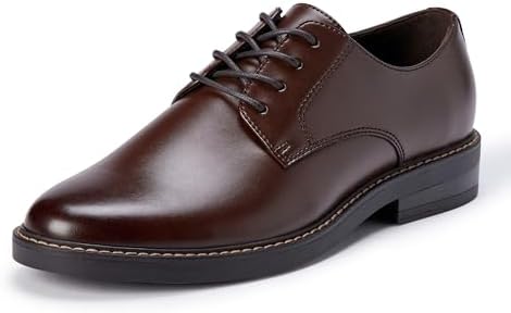 Amazon Essentials Men's Round Toe Derby Dress Shoes, Dark Brown, 11