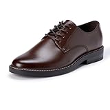 Amazon Essentials Men's Round Toe Derby Dress Shoes, Dark Brown, 11