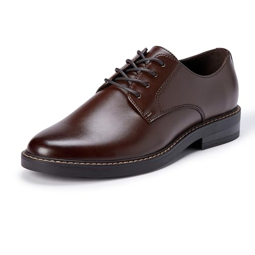 Amazon Essentials Men's Round Toe Derby Dress Shoes, Dark Brown, 11