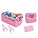 Zhiyanz Car Suv Trunk Organizer,Sturdy Storage Organizer for Car Accessories,Tools,Sundries.Upgraded 4 Carrying Handles,72L,Foldable,Waterproof,Multi Compartment,2 Straps for Fixation(Pink)