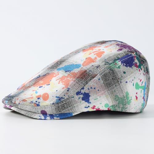 Image of Quanhaigou Men's Cotton Flat Ivy Gatsby Newsboy Driving Hat Adjustable Irish Cabbie Ivy Driving Hunting Cap