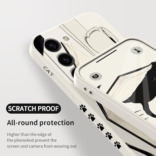 Coque Samsung S23 silicone ultra-fine design créatif chat blanc 6,1" - 7