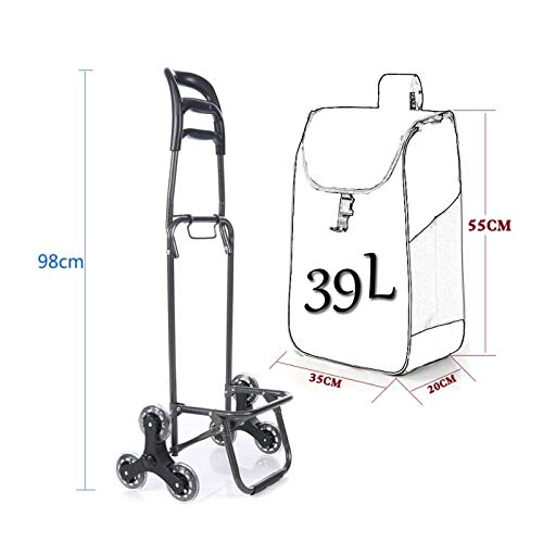 QXTT Einkaufstrolleys Faltender Einkaufslaufkatze Mit Dem 6 Rad-Lebensmittelgeschäft Treppen Klettern Wagen Wasserdicht… – Bild 3