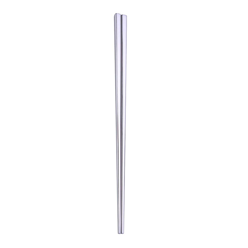 Lsgepavilion 1 Pair Reusable Portable Stainless Steel Rainbow Chopsticks Kitchen Tool - Silver