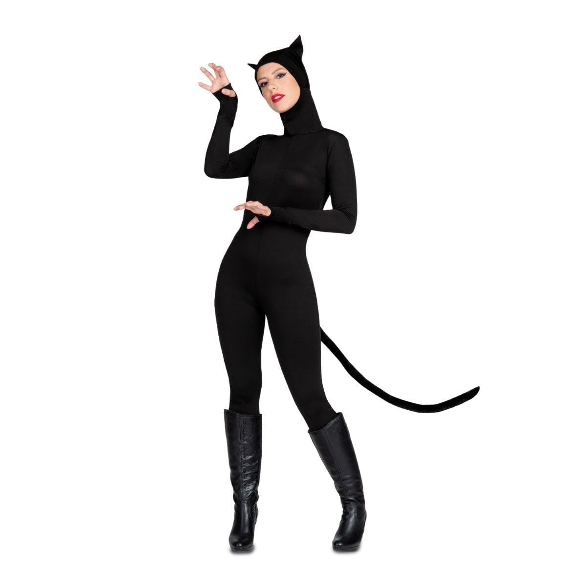 My Other Me - Disfraz para mujer de Gato negro adulto | Incluye verdugo y mono con cola