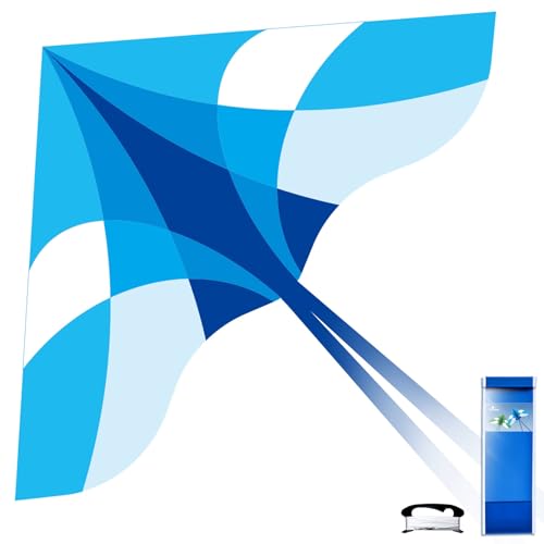 Simxkai Kite pour Enfants Adultes, Facile à Voler, Meilleur cerf-Volant Delta pour Les Tout-Petits débutants (Bleu)