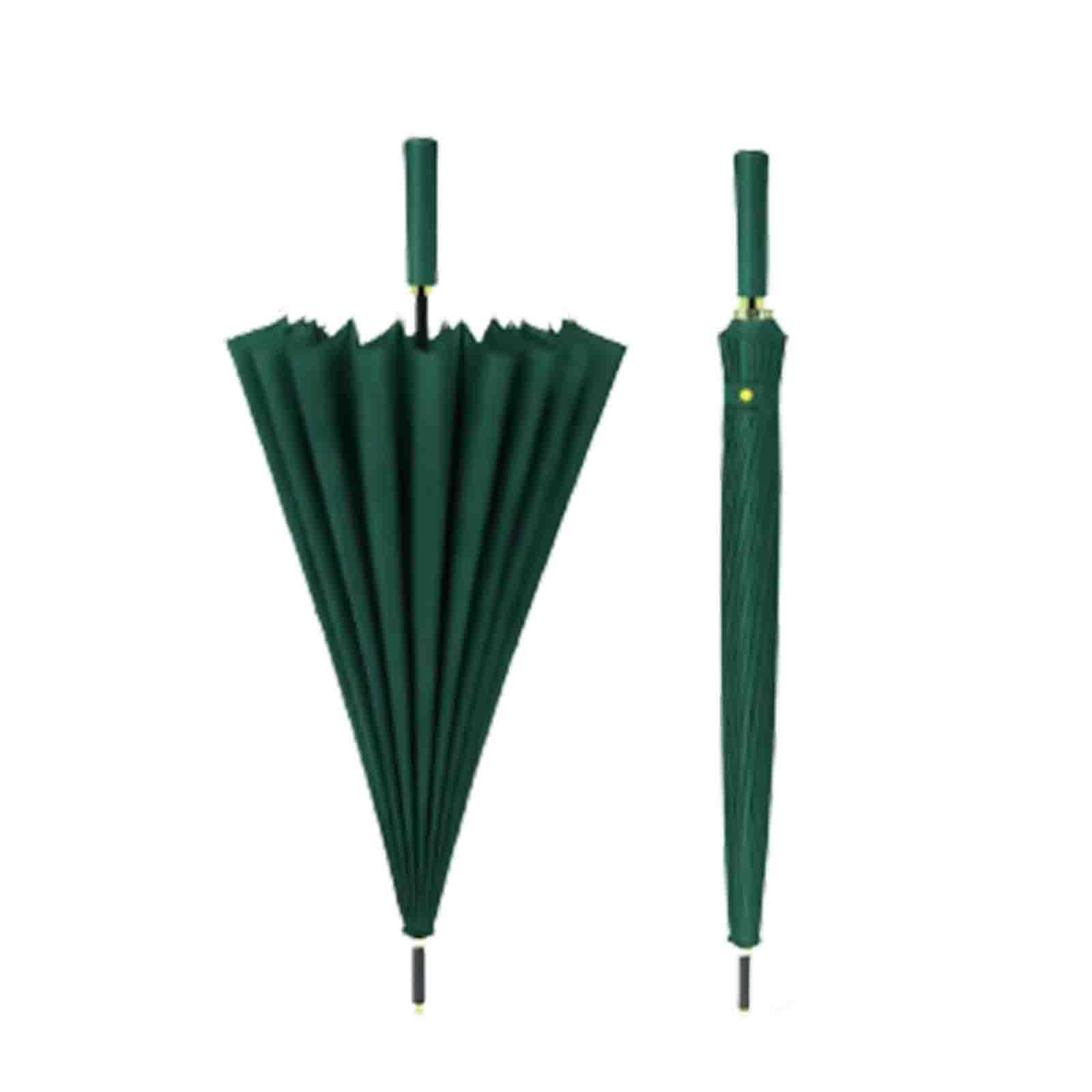46-calowy parasol golfowy, 24 kości kwitnący parasol wodny żeński długi uchwyt prosty pręt duży wiatroodporny podwójny Parasol (Green)