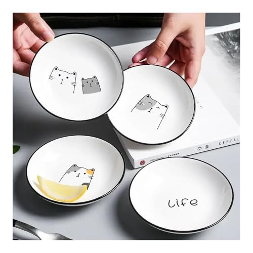 Bol à sauce en céramique motif chat multicolore 2,3x10cm pour apéritif